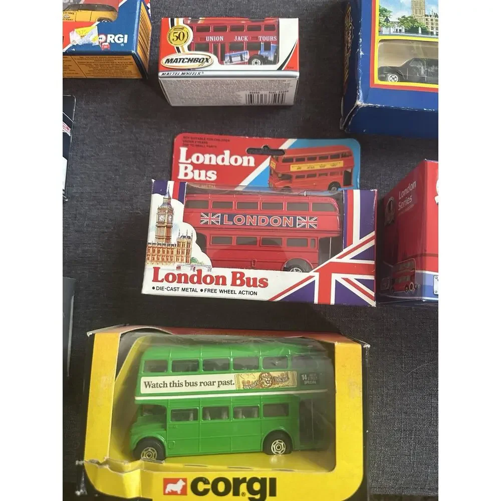 Vintage Diecast London Bus Car Collection Corgi Matchbox Oxford Revell Boxed